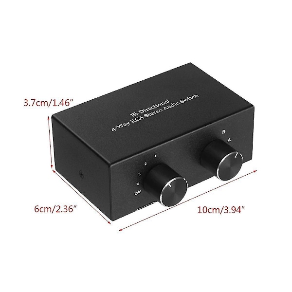 4-vägs dubbelriktad RCA-stereo ljudomkopplare 2 in 4 ut eller 4 in 2 ut L/R-uttag ljudkanal RCA Au