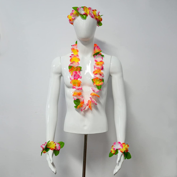 Hawaiian Set blomma Halsband Pannband och armband Girlander