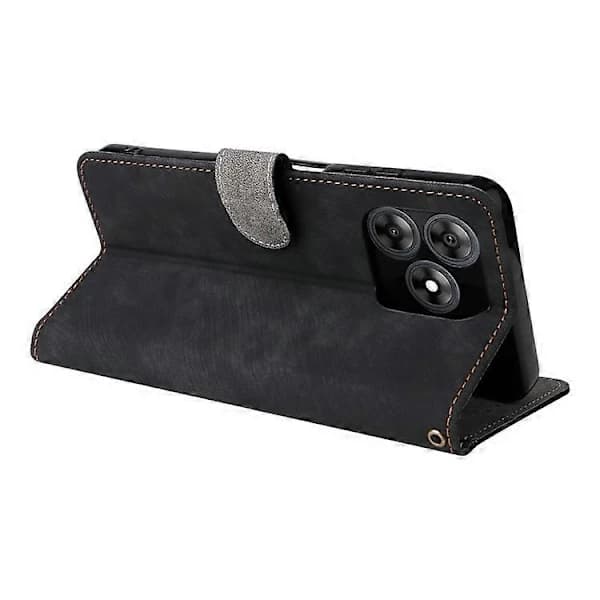 Kompatibelt med Blackview Wave 8C Pung Etui RFID PU Læderbeskyttelse Stativ Sort Black