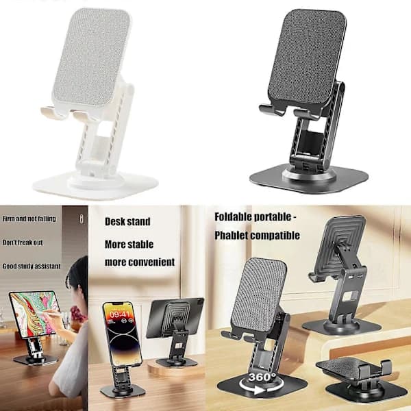 Mobiltelefonholder Tablet Support Lazy Bracket til Video Visning Live Bærbar Foldbar Holder Telefonstativ Cool Sort