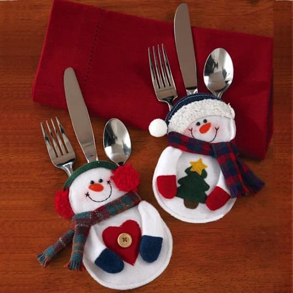 4-pack Jultomte Bestickfickor, Dekoration för Julmiddagsfest - 16x10 cm