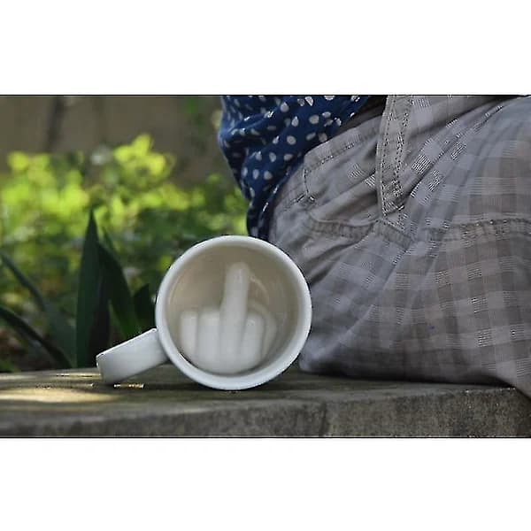 Kreativ design hvit fingermugg 300 ml kapasitet