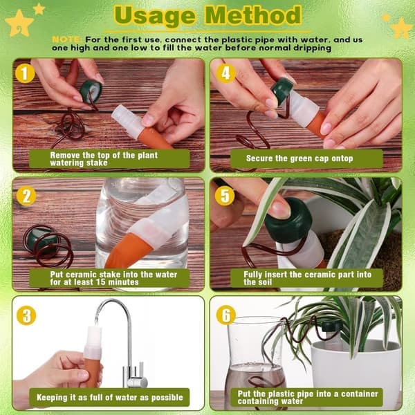 Water Sticks - Automatic Watering Device - for Garden Plants - 10-pack