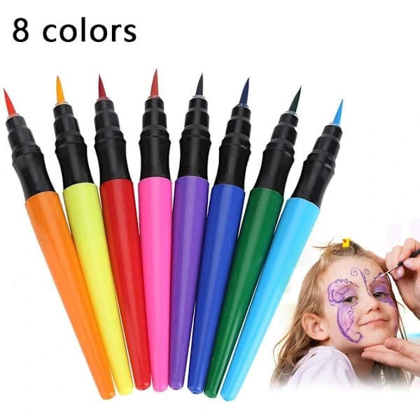 Face Painting, kritor 8 giftfria ansikts- och kroppskritor för d