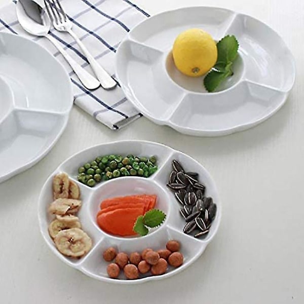 Plastikbakke Mad Frugt Slikbakke Appetizer Serveringsplade Med 5 Rum