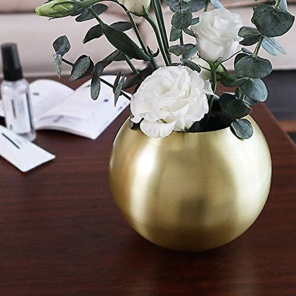 Sferisk Vase i Rustfritt Stål - Perfekt for Blomster og Planter i Bryllup, Fest og DIY-Dekorasjon