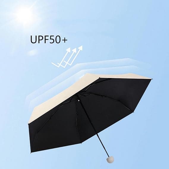 Ultralet og bærbar mini-paraply – 5-foldet kapselparaply, UV-beskyttelse, til sol og regn