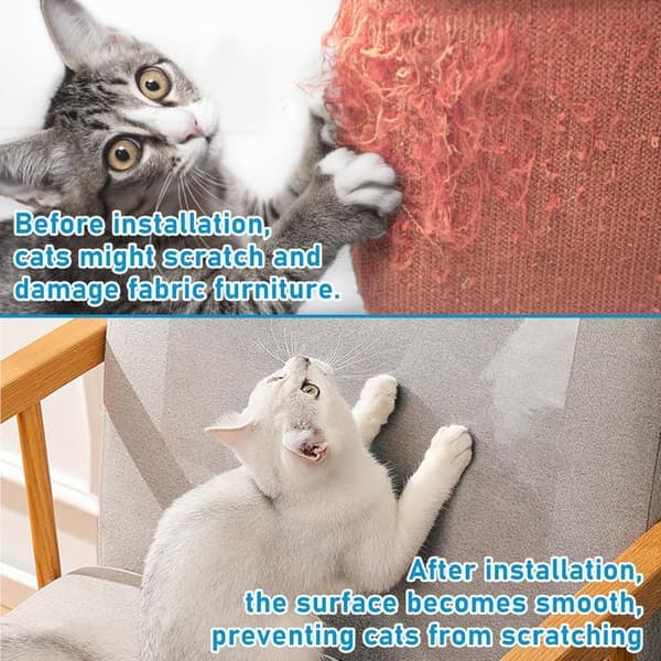 Transparent Sofabeskyttelse mod Kradsemærker - Møbelbeskyttelse til Kat og Hund - 30*600cm