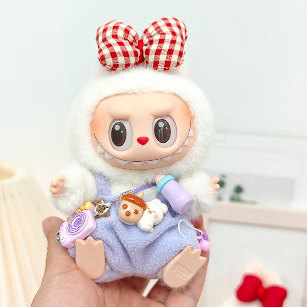 [HH] Flocking Labubu Blind Box Avaimenperä Nuken Vaatteet Nuken DIY Tarvikkeet 15CM Pieni Hirviö Pip Housut Pukeutuminen Only Clothes(No Doll) 14
