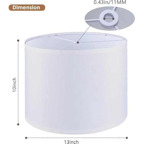 Lampeskjermer, 2 stk trommeskjermer for bordlampe gulvlamper, 13x13x10 tommers lampeskjermer erstatning Fa