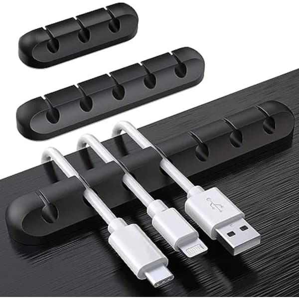 Kabelholder Clips, 3-pak selvklæbende silikonekabel Mana