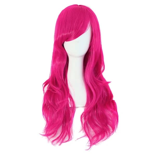 HA~70 cm Lång Lockig Hårförlängning för Kostym och Cosplay (Persikoröd Rosa)