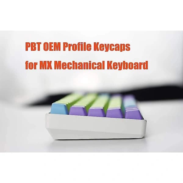 61 PBT Keycaps 60 Procent, Ducky One 2 Mini Keycaps OEM Profil Grön