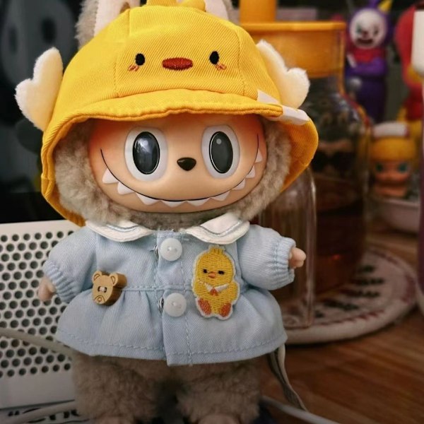 [HH] 10cm 17cm Labubu Mokoko Puuvillanukke Vaatteet Lastentarhan Asusteet clothes only without doll Yellow