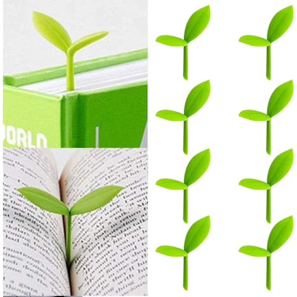 8 stk. Sprout Little Green Bogmærker Silikone Græs Knopper Creati