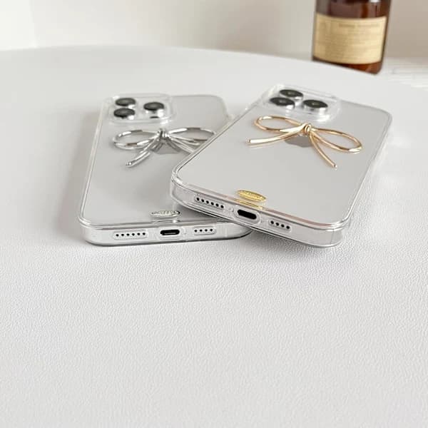 Simpel 3D Roset Klar Blød Telefon Cover Kompatibelt med iPhone Cover (Guld, til iPhone 16 Pro Max)