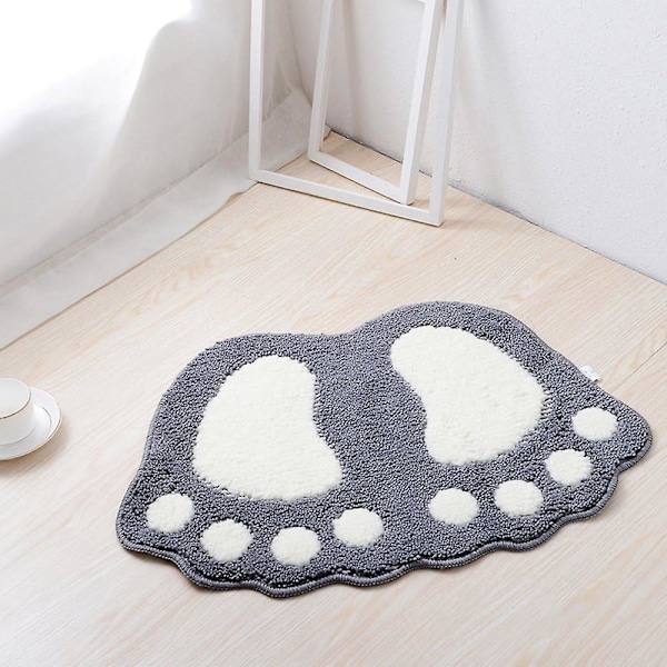 Non Slip Bath Toilet Mat Cute Big Feet Bathroom Shower Rugs Shaggy Carpet Absorbent Doormat Floor Mat Living Room Sofa Cushion Foot Pad Rug(19"x26"(48