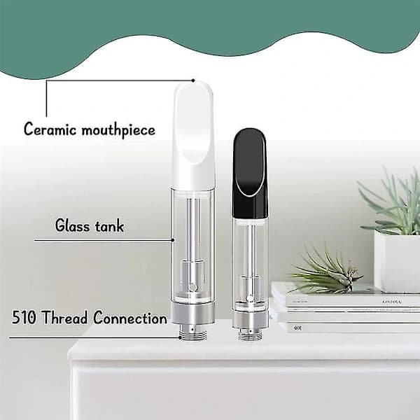 20 stk Tomme Opbevaringspatroner Til 1.0ml Glas Keramik Let At Fyld black  white