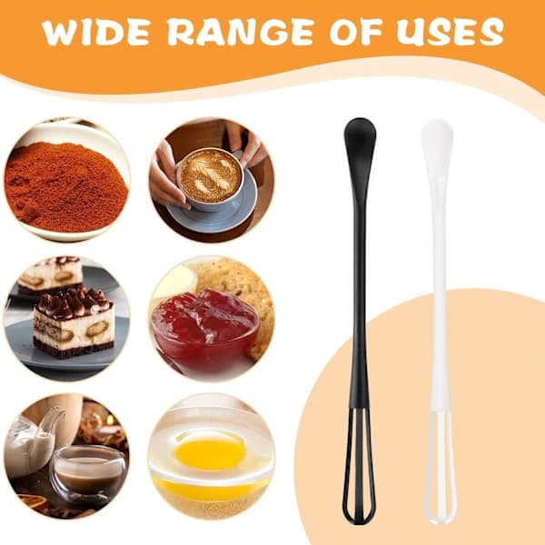 Pakke med multifunksjonelle mini-visper, eggvisper for matlaging, små visper for visping, blanding av ingredienser, røre sauser