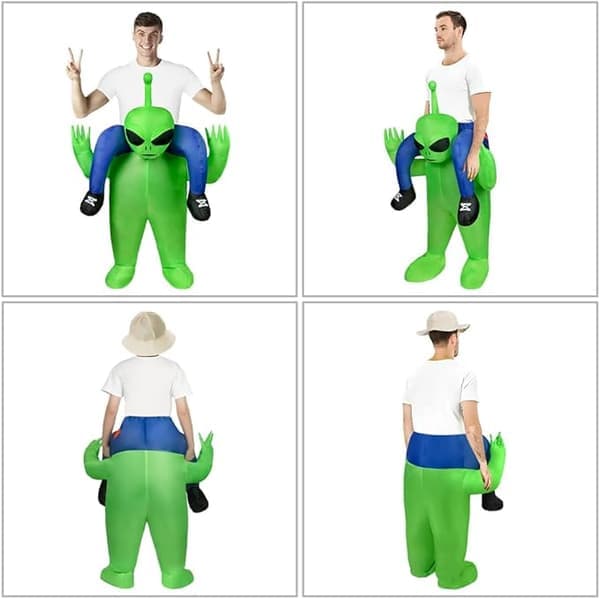 Inflatable Alien Costume - Inflatable Alien Suit - Inflation System Included - Green