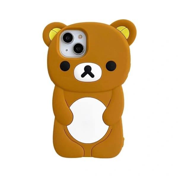 (För iPhone 12) Rilakkuma silikonskal mobiltelefonfodral brun brun