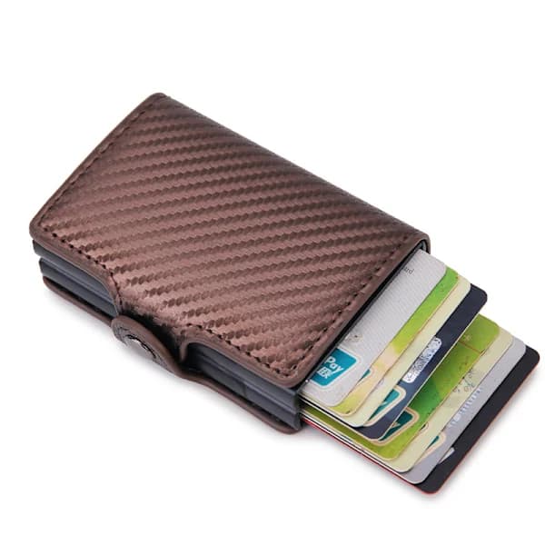 Svart Original Mini Plånbok med Pengaklämma - Slim Plånbok - Läderplånbok - Premium Plånbok