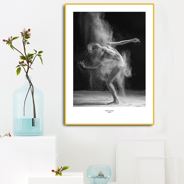 Wekity Ballet Solo Väggkonst Canvas Tryck Affisch, Enkelt Mode Svartvitt Fotografi Konst Dekor för Hem Vardagsrum Sovrum Kontor (Set om 3 Oinramad)