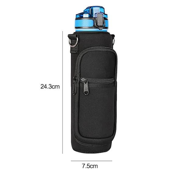 Musta neopreeninen vesipullokassi, 32oz vesipullon pidike
