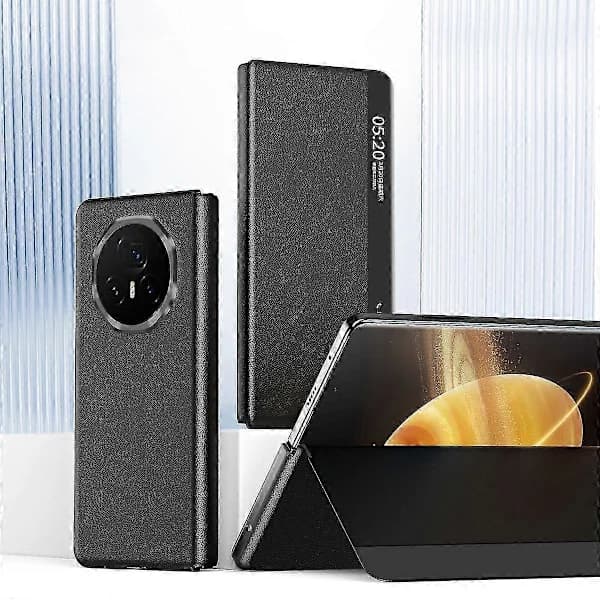 Til Honor Magic V3 5G Etui Visningsvindue PU Læder Telefoncover med Stylus Blå