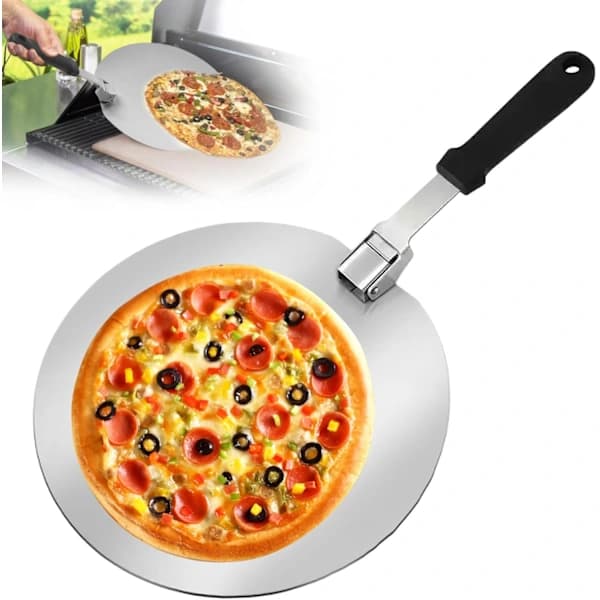 HA~12 \" Rund Pizzaspade Rustfritt Stål med Fellbart Håndtak for Pizza, Brød, Deig, Bakverk