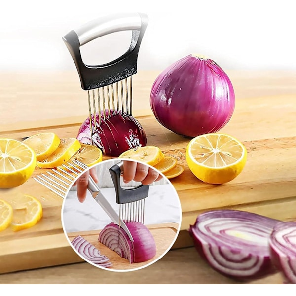 SDIGV Lökhållare för Skivning, Citronskärare Lökhackare för Skivning, Grönsaksskärare för Potatis och Tomat, Avokado, Ägg, Mat Skivare Assistent T
