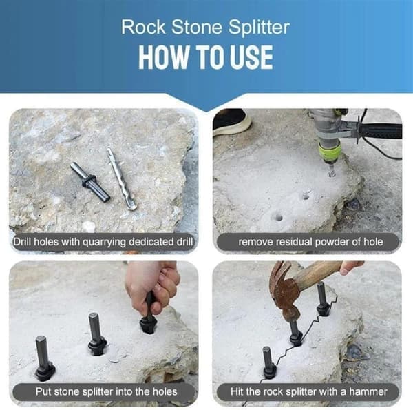 5-pack Spräckkilar 16 mm / Stenkilar för stenspräckning – Kilar