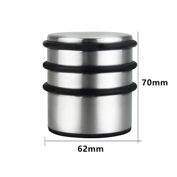 HA~Gulvdørstopper - Sett med 6 dørstoppere - Rustfritt stål - Sterk og praktisk (INOX)