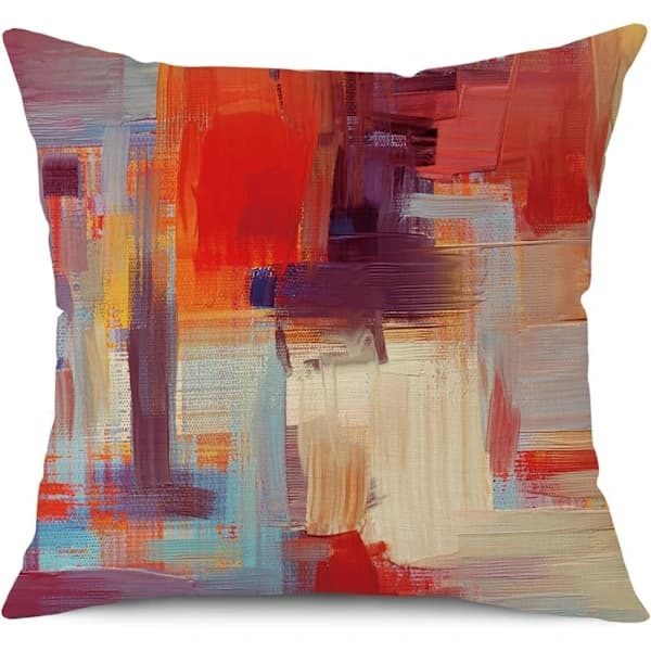 Pudebetræk Sæt med 4 Røde Orange Dekorative Pudebetræk 45x45 cm Bløde Polyester Firkantede Pudebetræk til Soveværelse