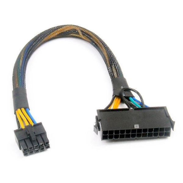 24-pin till 10-pin ATX PSU-huvudströmsadapter flätad hylsa kabel A