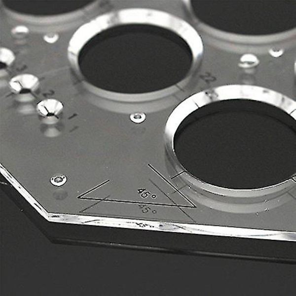 Genomskinlig plastmall linjal cirkelformer ritning ritmall stencil handverktyg (3 st, transparent)