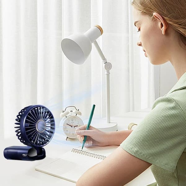 Håndholdt ventilator bærbar lille ventilator digital display sammenfoldelig USB-opladning