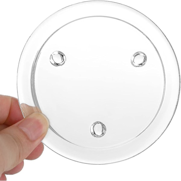 5-pack 10 cm runda glasunderlägg för ljus, transparenta glasunderlägg, set med hållare för pelarljus, ljusstakar -xx-haoyi