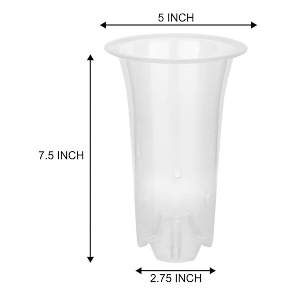 5 tum 16 st transparenta blomkrukor plast orkidékruka med hål höga krukor för hem och blommor