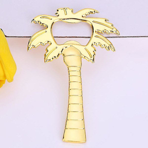 1 st flasköppnare kokosnötsträd form läsk glas keps öl palm bris flasköppnare för bröllop kök verktyg silver guld färg