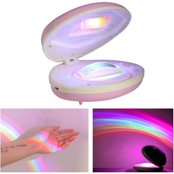 *Regnbueformet projektionslampe LED-himmel neon farverig natlampe USB cha*_tfrf