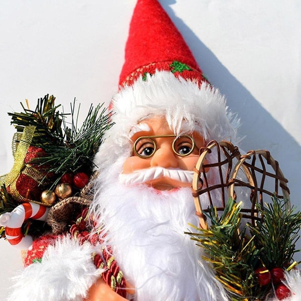 SDIGV Jultomte sittande juldisplayfodral dekoration 57 cm Jultomte dekorativ figur för inomhus och utomhus