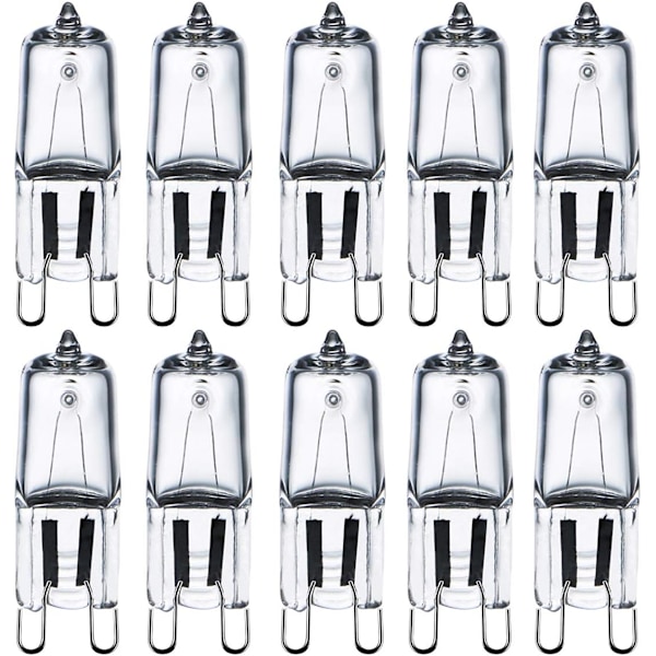 G9 Halogenpærer 230V 25W 2800K Varm Hvid Klar G9 Kapsel Lampe Dæmpbar, 10-pak [Energiklasse G]/HH/