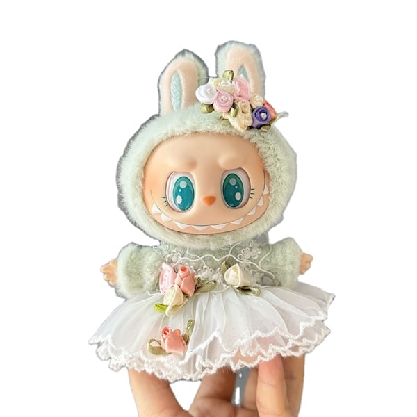 [HH]Labubu Vaatteet Riipus Labubu Istuva Juhlanukke Takki Bud Mekko Söpö Sarjakuvanukke Puku 17cm 8