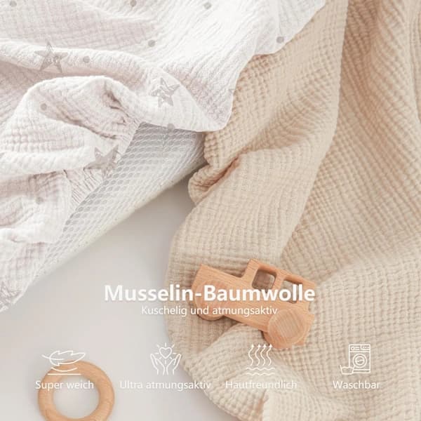 Elastiskt lakan för barn, muslin elastiskt lakan för barnvagnar Resesäng Elastiskt lakan Extra lakan 82*41cm