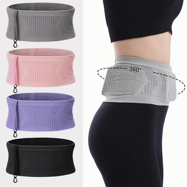 Slim Thin Waist Pack With Hanging Hook Multifunctional Knit Breathable Concealed Waist Bag Lightweight Packet For Riding Fitness