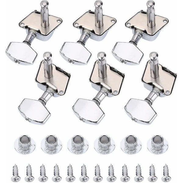 Metal Machine Heads Guitar Tuning Pegs Chrome Metal Tuning Machine Head Keys Set Til Guitar Del (1 sæt, Tilfældig Farve) Z