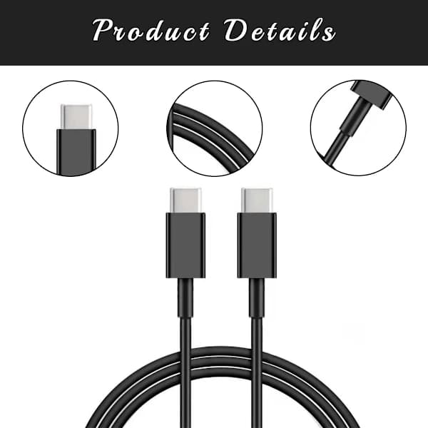 USB C - USB C -latauskaapeli, 2M EXTRA PITKÄ 2 kpl 2 kpl