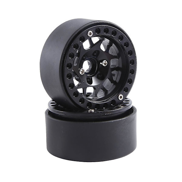 4 stk. 1,9 tommer metal beadlock hjulnavfælge til 1/10 RC Crawler Car Trx4 Axial Scx10 Redcat Gen8, sort