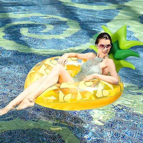 Oppblåsbar Pool Float for Voksen Oppblåsbar Pool Float Tube Pool Badering Gul